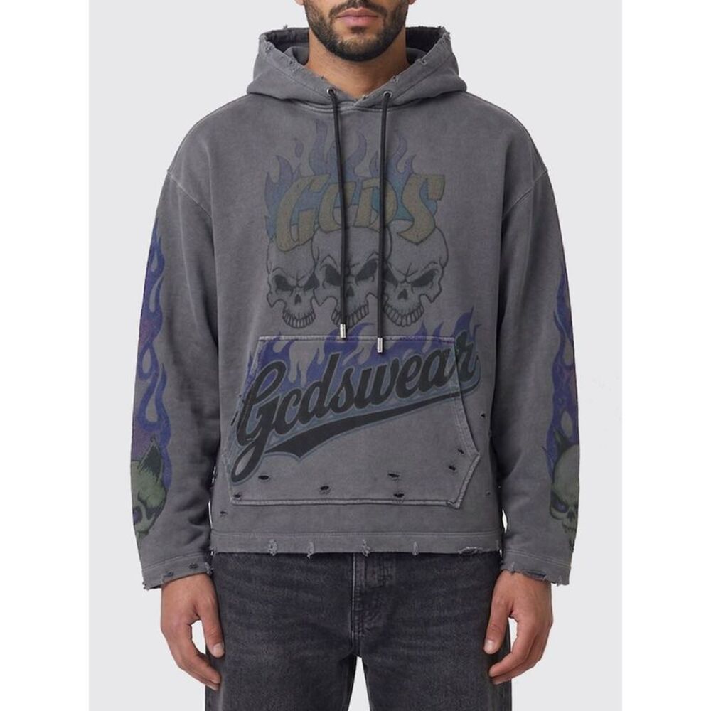Gcds Men Cotton Printed Hoodie Gcds